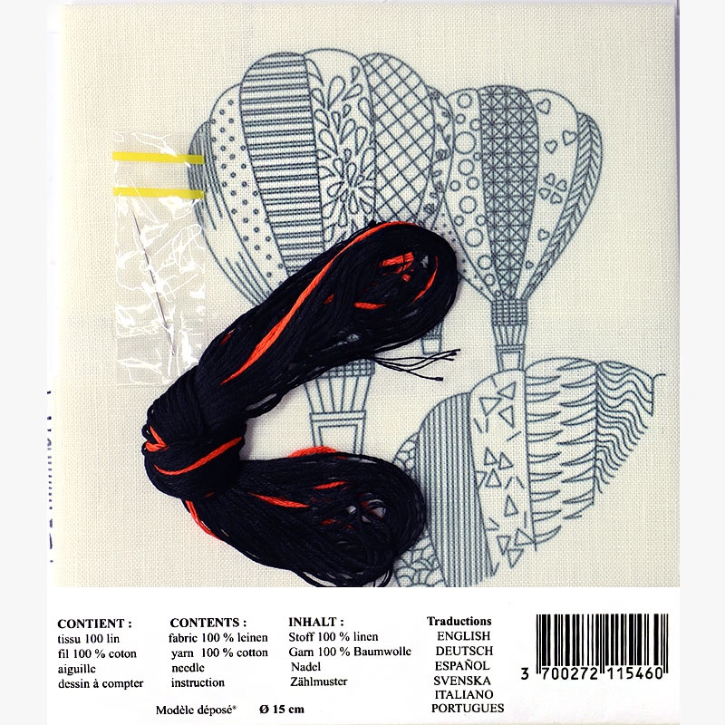 Le Bonheur des Dames Traditional Embroidery Samplers Hot Air Balloons Black & White 1546 1 05b4fad2-2093-41c9-b464-7d822ce8a4b5