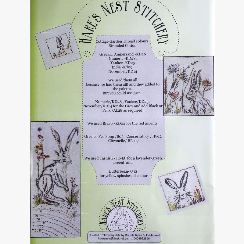 Hare's Nest Stitchery The Hare Collection - A Panel of Stitcheries 1 a67c532d-ec99-453c-b1dd-fdfb21aa1008