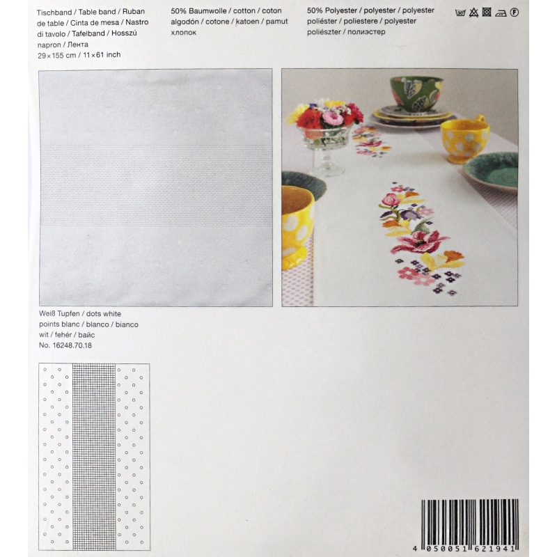 Rico 16248.70.18  White Spot Table Runner 29x155cm 1 2125e3d9-69f5-4437-a0d2-a78cf2f01280