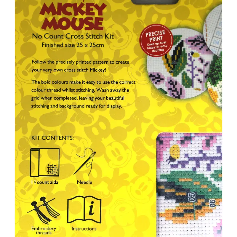 Disney Mickey Mouse Cross Stitch Kit-Back.webp