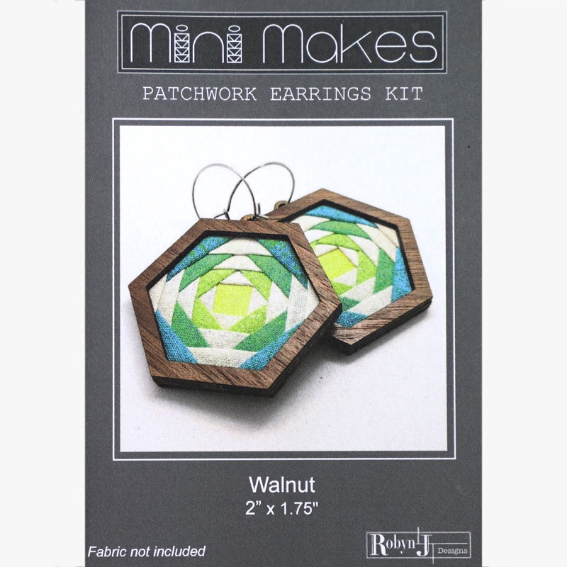 Mini Makes Earrings Walnut Hexagon 1 d55e77de-3d3e-48c2-b261-cc56005bf4ec