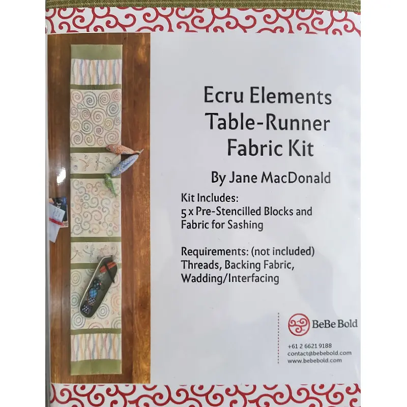 BeBeBold Ecru Elements Table Runner Fabric Kit By Jane MacDonald