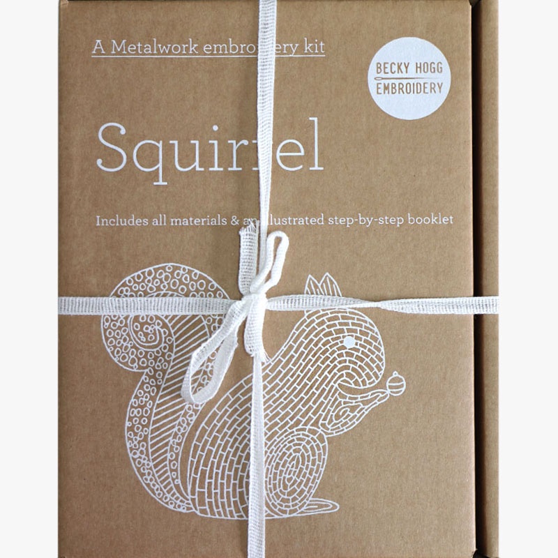 Becky Hogg Metalwork Embroidery Kit Squirrel