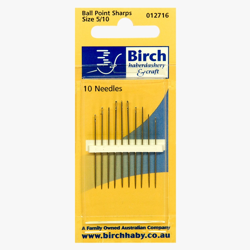 Birch Needles Ball Point Sharps Size 5/10