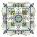 Chatelaine CHAT024 Mandala Gardens II: The Convent's Herbal Garden (Formerly Mystery II) Cross Stitch Pattern
