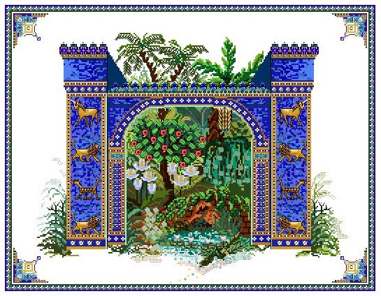 Chatelaine CHAT069 The Hanging Gardens of Semiramis Cross Stitch Pattern