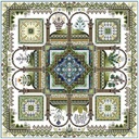 Chatelaine ONL072 Herbularius Garden Mandala Cross Stitch Pattern