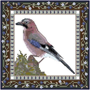 Chatelaine ONL111 Bird Tapestry 2 / Jaybird Cross Stitch Pattern