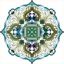Chatelaine ONL122 The Sparkling Peacock Mandala Cross Stitch Pattern