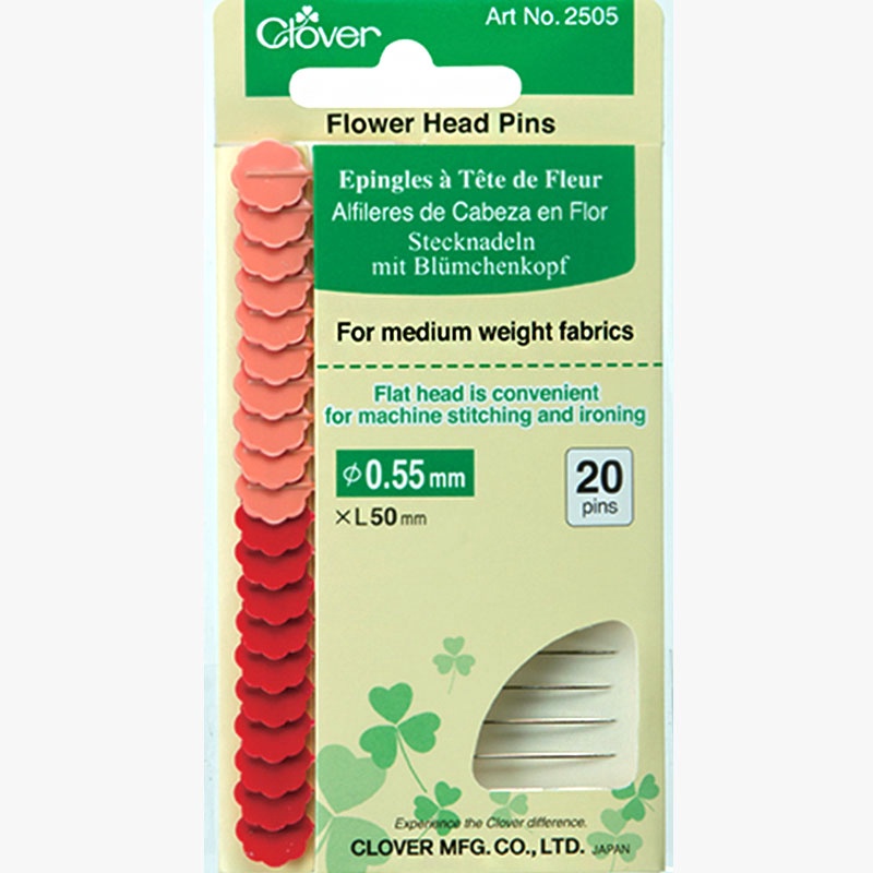 Clover Flower Head Pins - 20 Medium