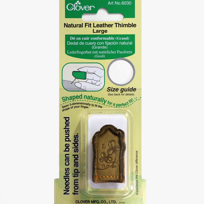 Clover Natural Fit Leather Thimble Large 6030