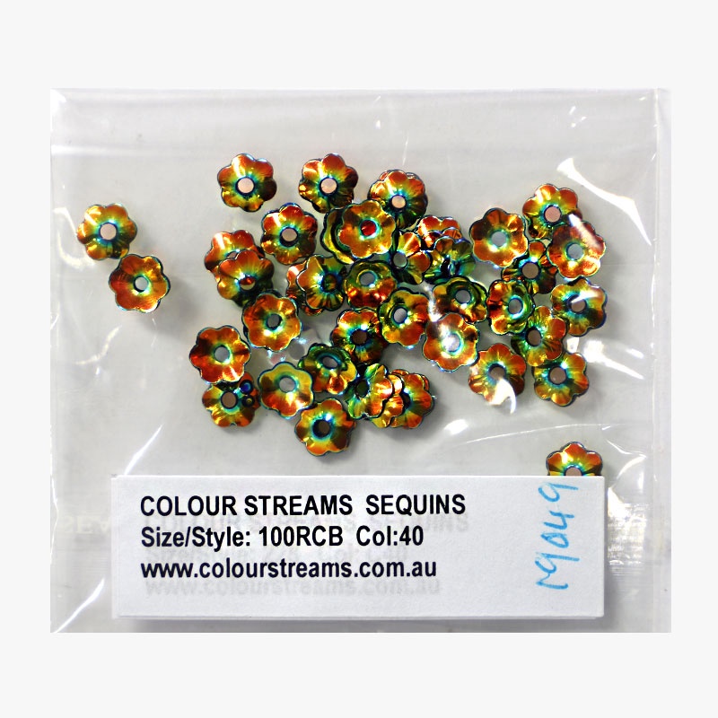 Colour Streams sequins 100CB Col.40 Flowers Gold/orange