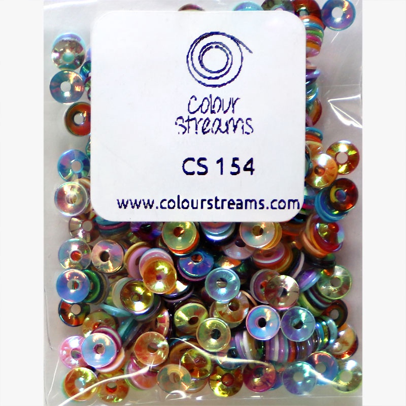 Colour Streams Sequins Circle 4mm Cupped  - Multi Lights  S154