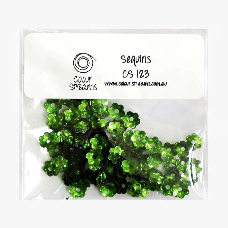 Colour Streams Sequins CS123 Green Flower