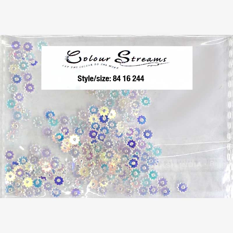 Colour Streams Sequins CS84 White Flat Spikey Edged