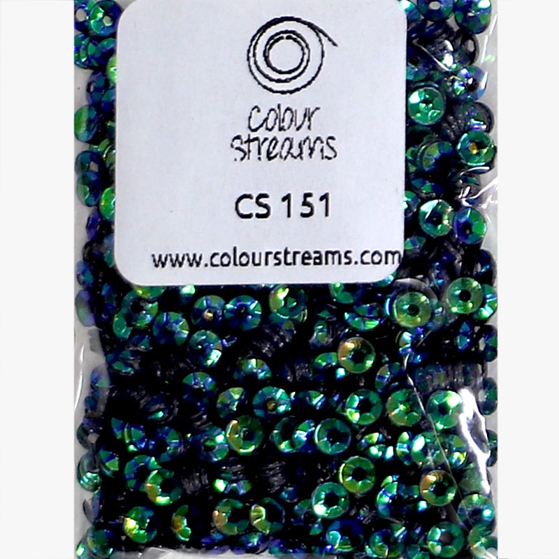 Colour Streams Sequins Cup Circle 3mm CS151 Muted Dark Green