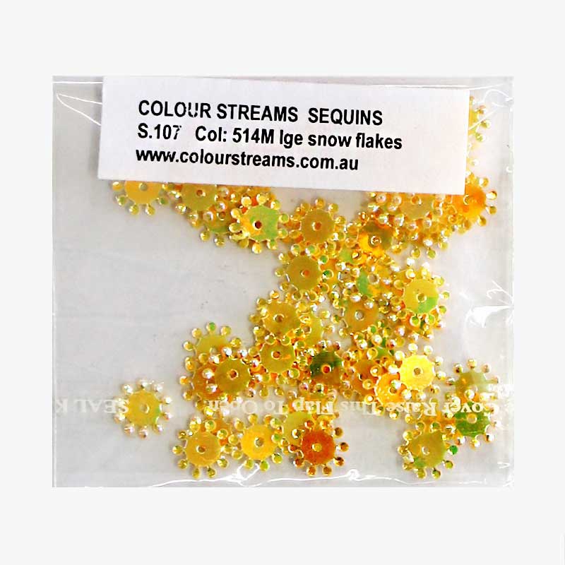 Colour Streams Sequins S.107 514M Lge Snow Flakes