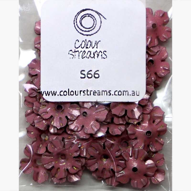 Colour Streams Sequins S66 10mm Flower - Dusky Pink
