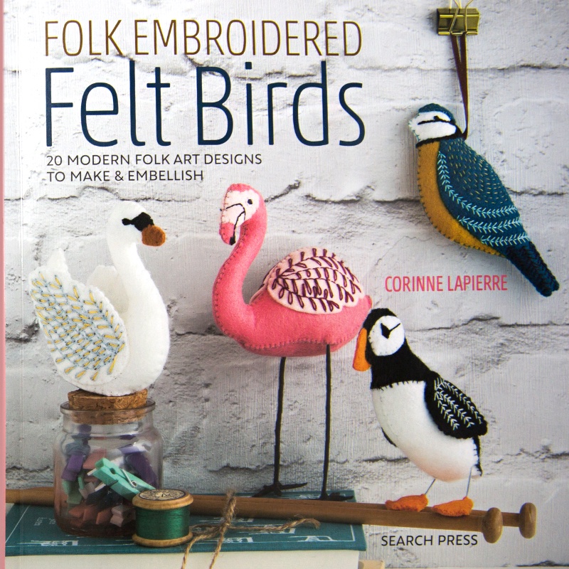 CORINNE LAPIERRE Folk Embroidered  Felt Birds