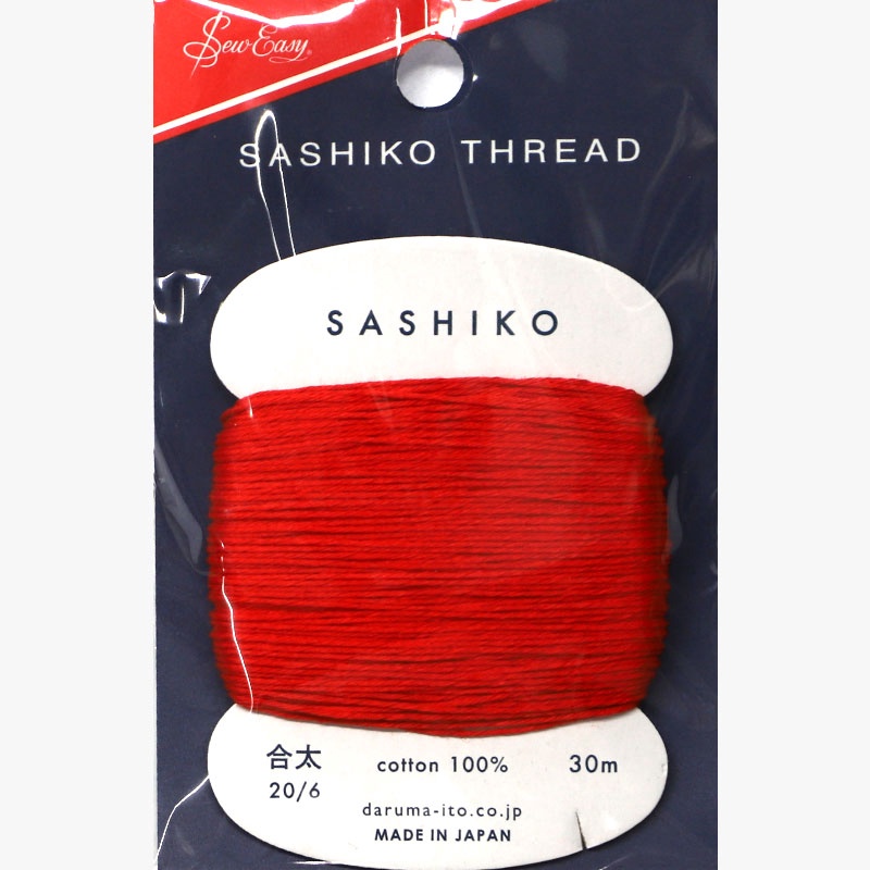 Daruma Sashiko Thread Thick 213 Red 30m
