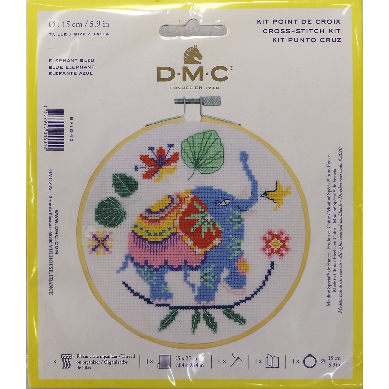 DMC Cross Stitch Kit Blue Elephant