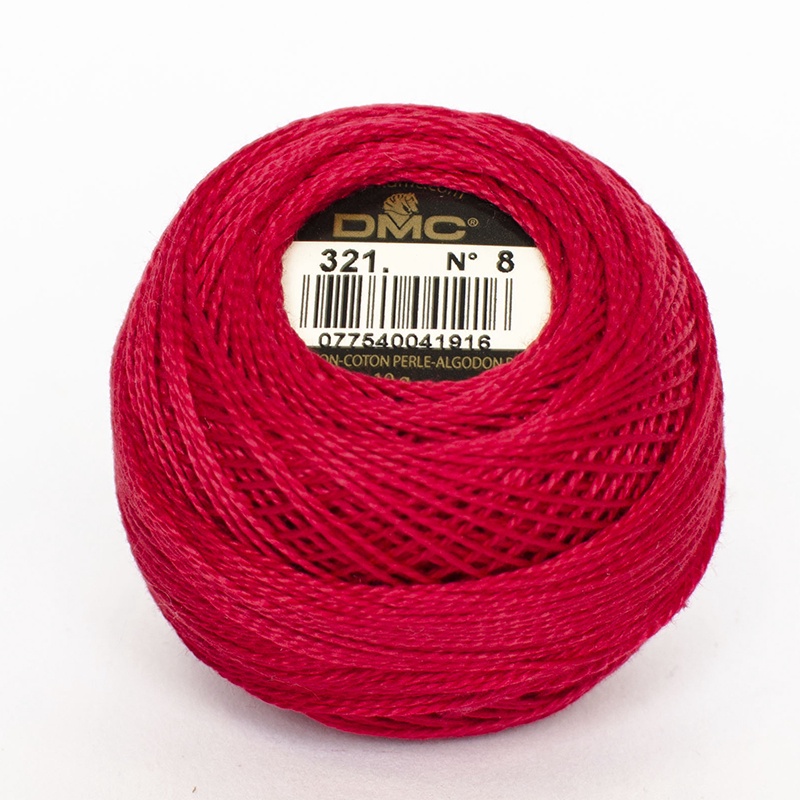 DMC Perle #5 0321 Red (skein)
