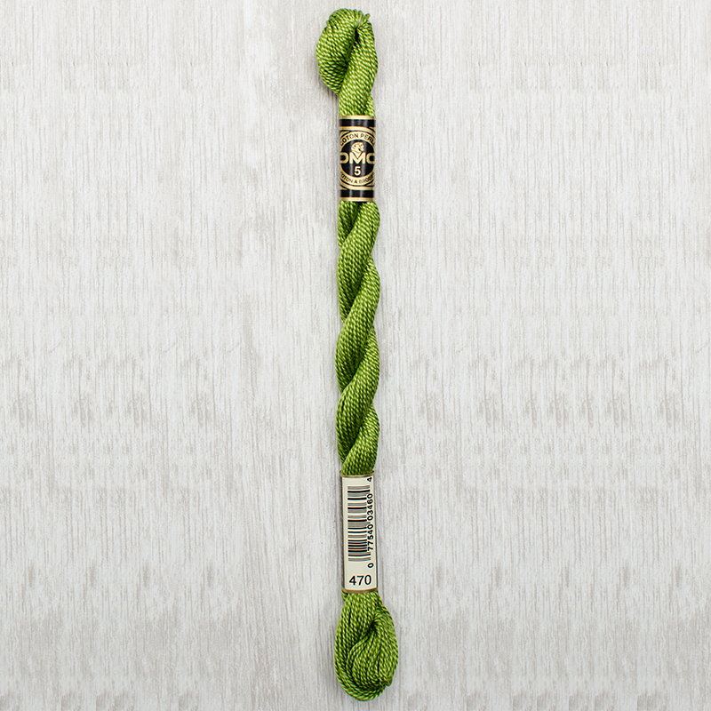 DMC Perle #5 0470 Light Avocado Green (Skein)