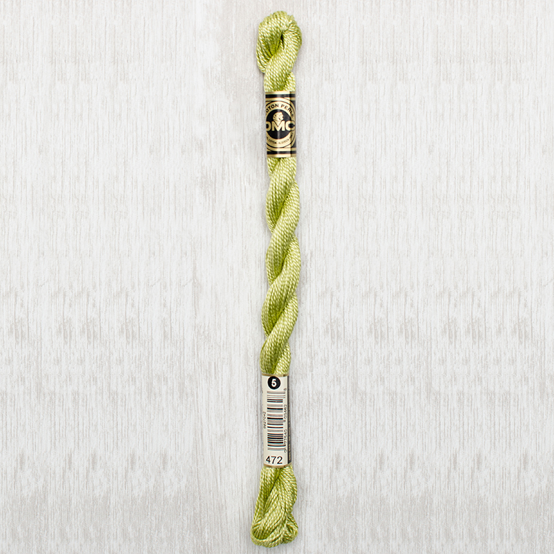 DMC Perle #5 0472 Ultra Light Avocado Green (Skein)