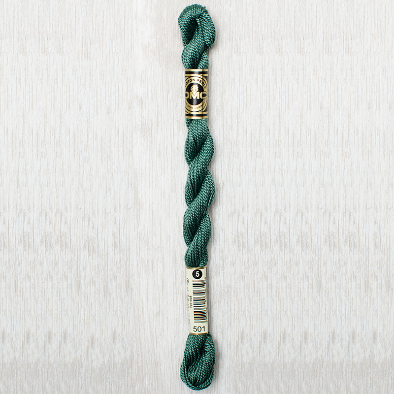 DMC Perle #5 0501 Dark Blue Green (Skein)