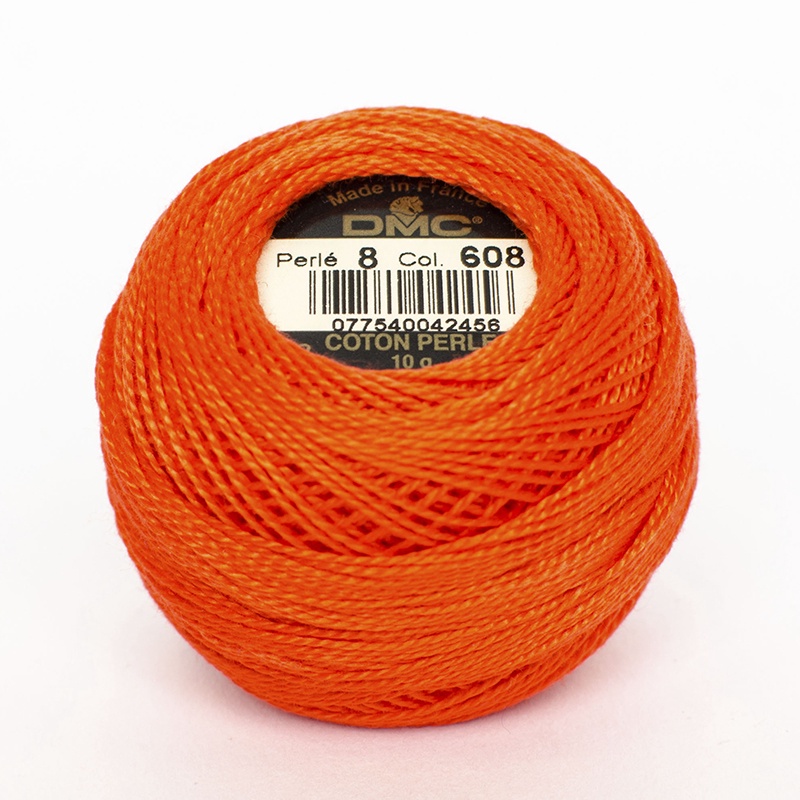 DMC Perle #5 0608 Bright Orange (Skein)