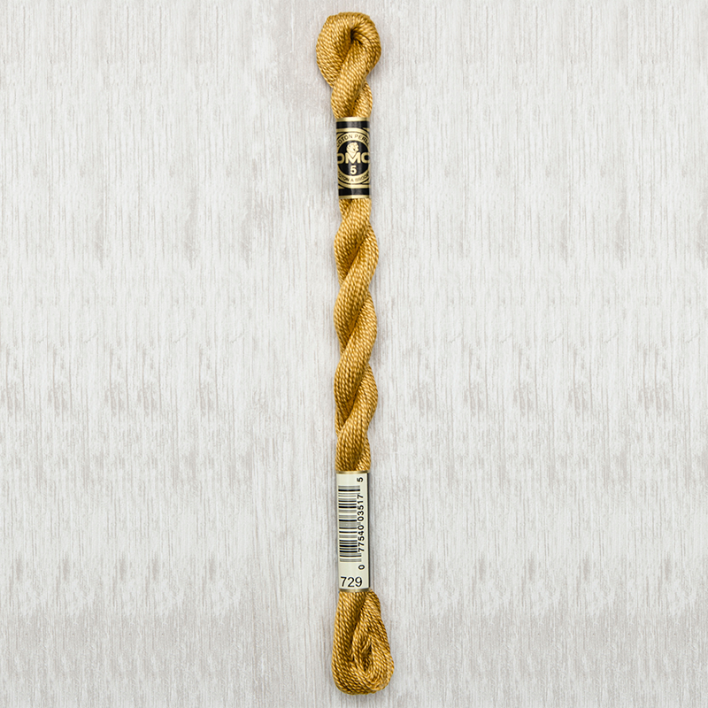 DMC Perle #5 0729 Medium Old Gold (Skein)