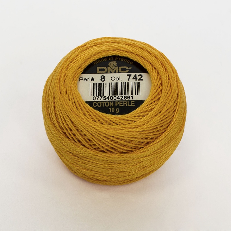 DMC Perle #5 0742 Light Tangerine (Skein)