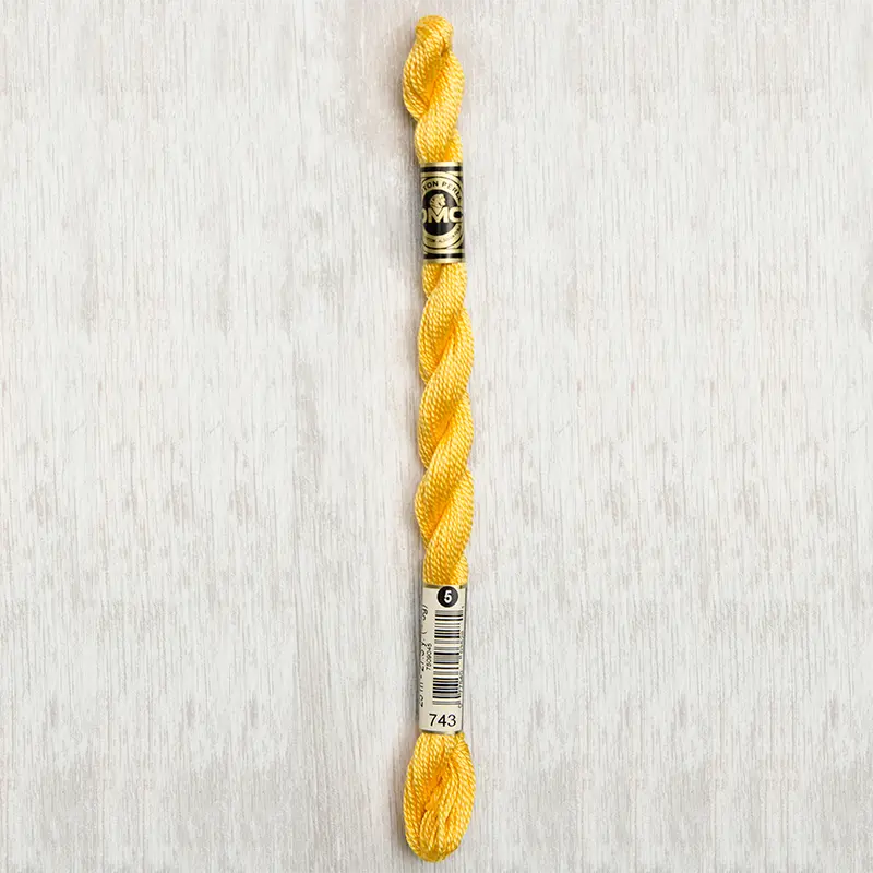 DMC Perle #5 0743 Medium Yellow