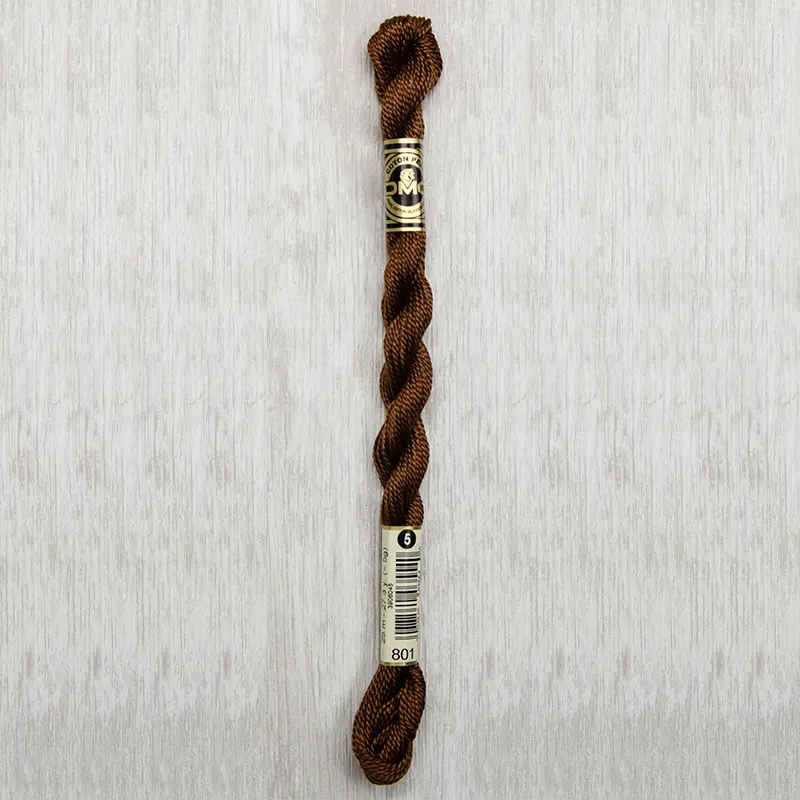 DMC Perle #5 0801 Dark Coffee Brown