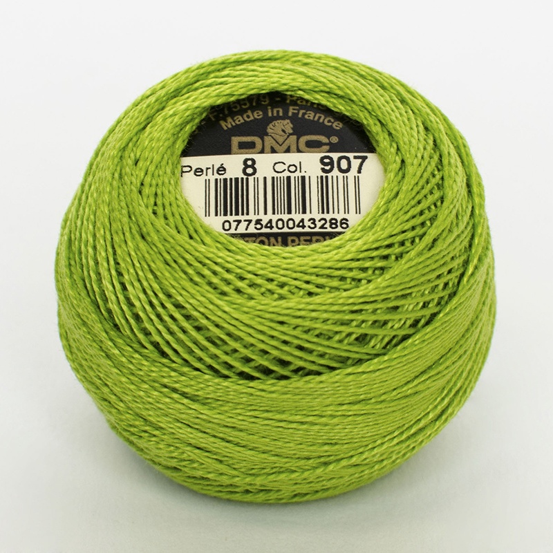 DMC Perle #5 0907 Light Parrot Green (Skein)
