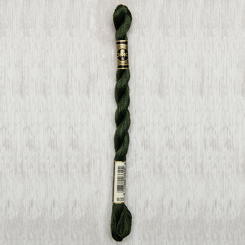 DMC Perle #5 0935 Dark Avocado Green