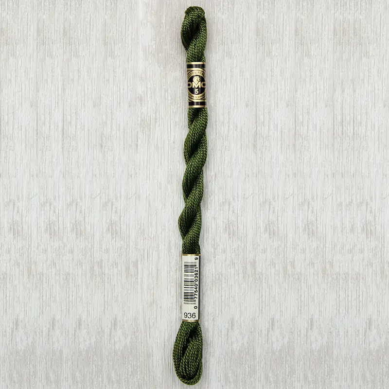 DMC Perle #5 0936 Very Dark Avocado Green