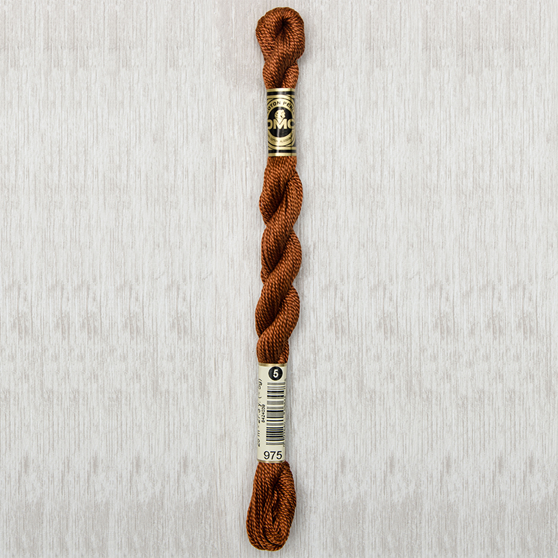 DMC Perle #5 0975 Dark Golden Brown (Skein)