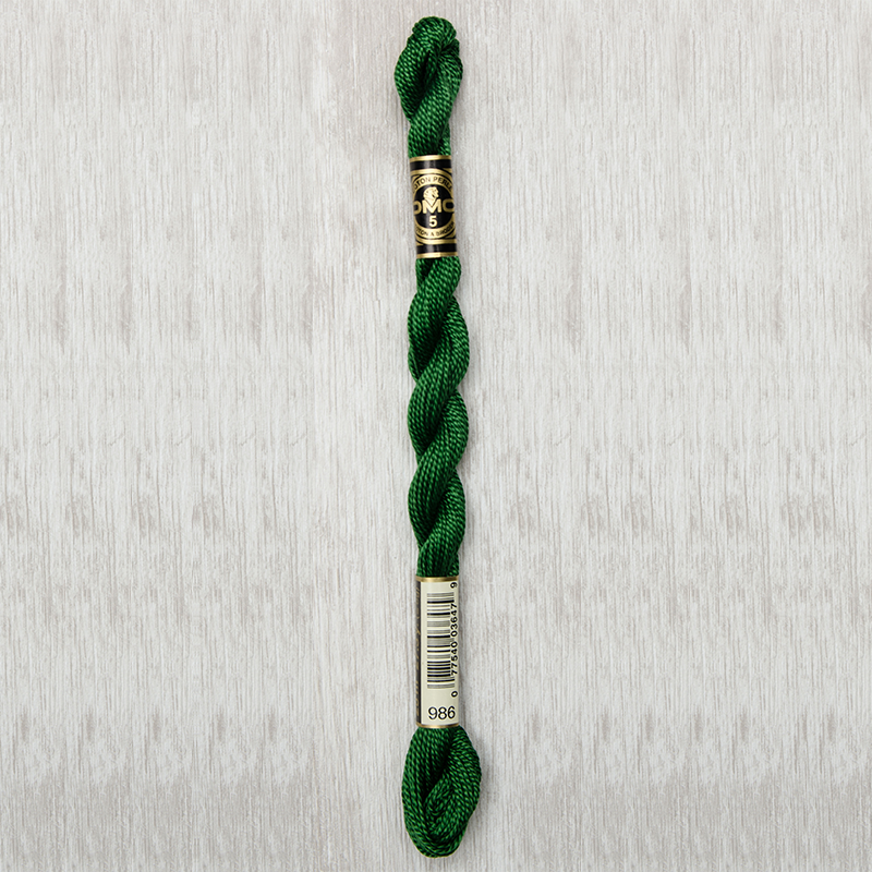 DMC Perle #5 0986 Very Dark Forest Green