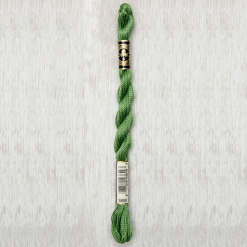 DMC Perle #5 0988 Medium Forest Green