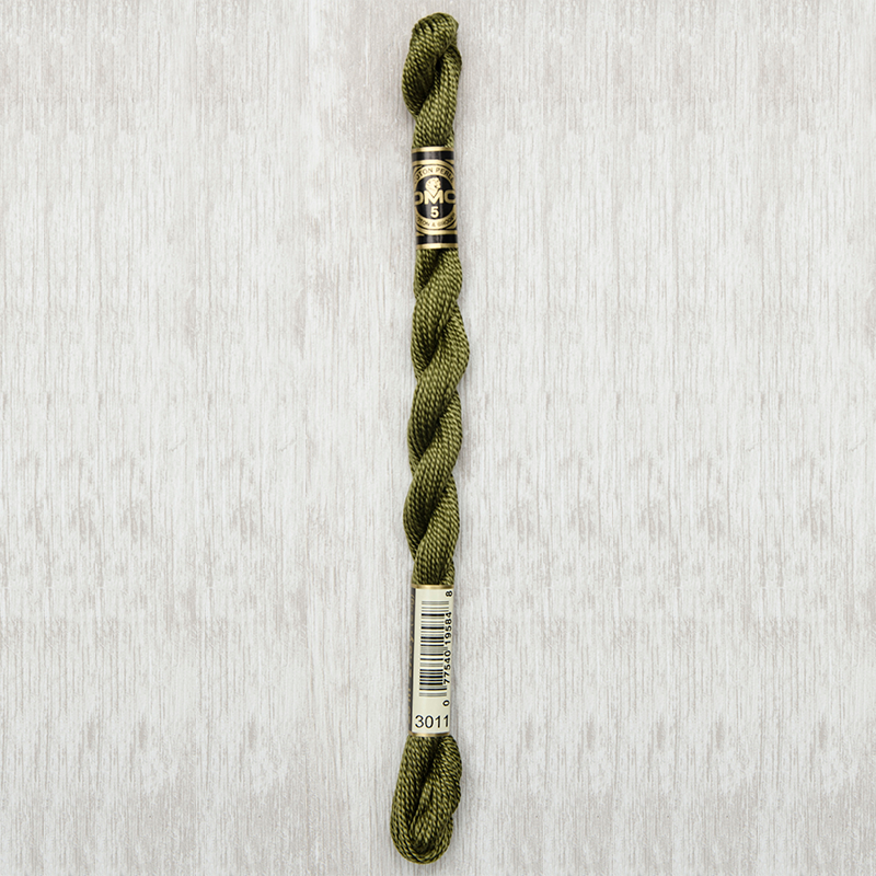 DMC Perle #5 3011 Dark Khaki Green