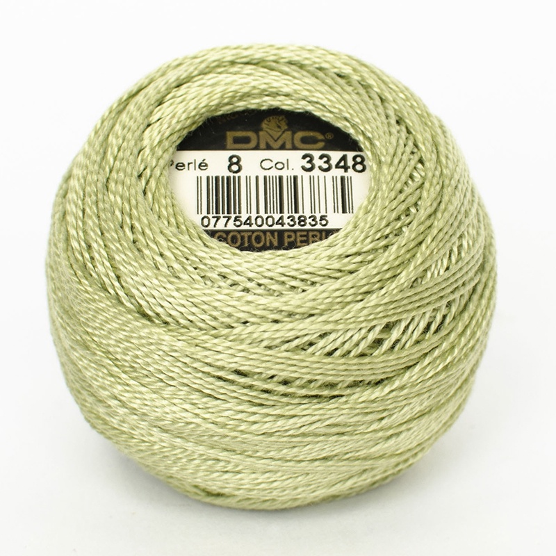 DMC Perle #5 3348 Light Yellow Green (Skein)