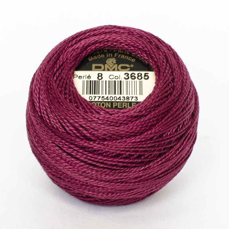 DMC Perle #5 3685 Very Dark Mauve (Skein)
