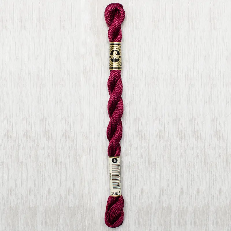 DMC Perle #5 3685 Very Dark Mauve