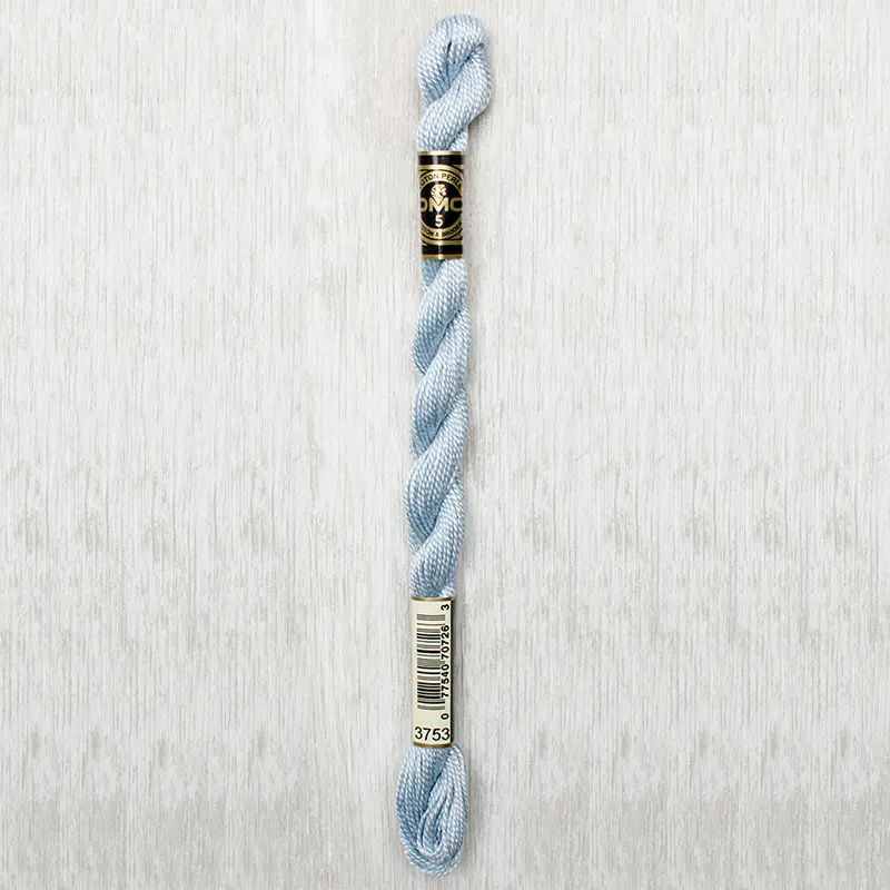 DMC Perle #5 3753 Ultra Very Light Antique Blue