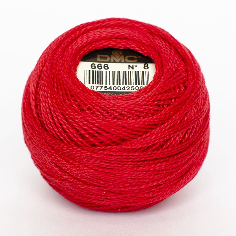 DMC Perle #8 0666 Bright Red