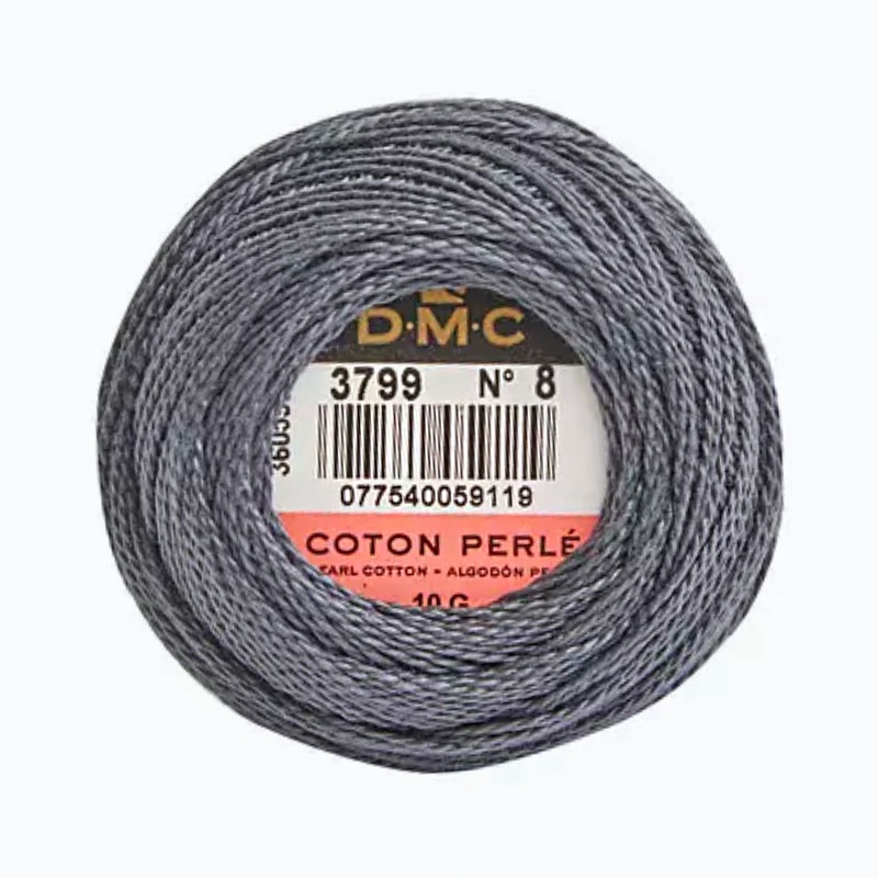 DMC Perle #8 3799 Very Dark Pewter Gray