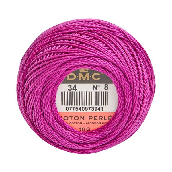 DMC Perle Cotton #8 0034 Dark Fuchsia