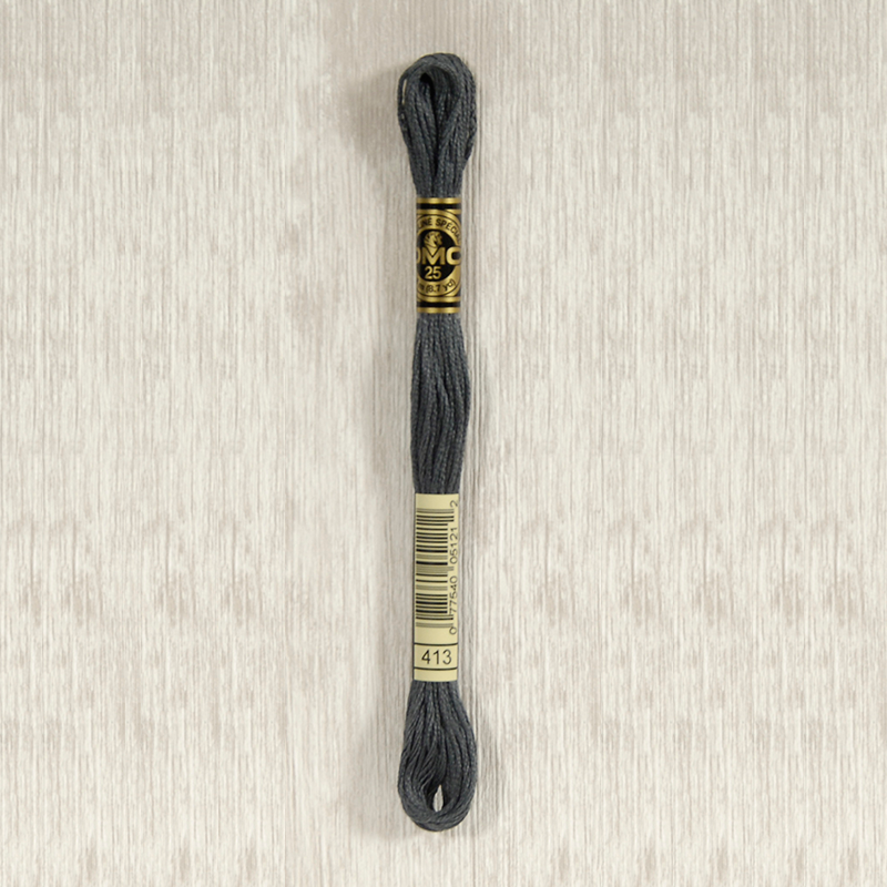 DMC Stranded Cotton 0413 Dark Pewter Gray