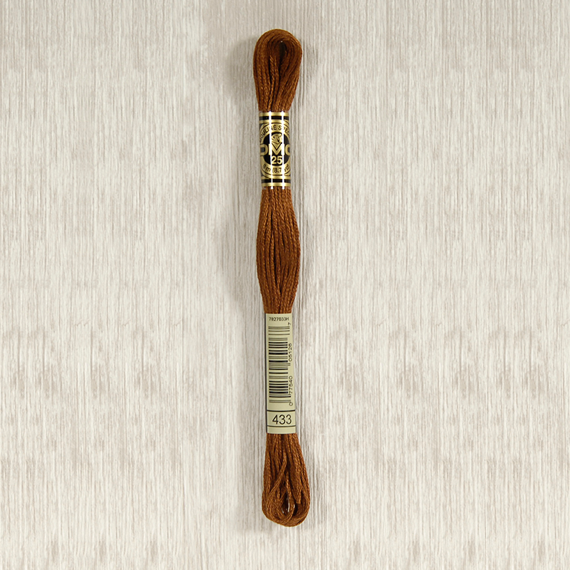 DMC Stranded Cotton 0433 Medium Brown